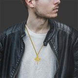 Sterling Silver Nail Cross Pendant Necklace for Men