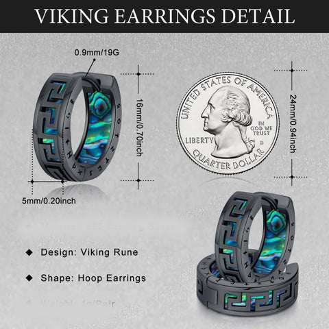 14K Gold Plated  Viking Hoop Earrings