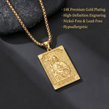 14K Gold PlatedJesus Saint Michael Saint George Saint Jude Pendant Necklace