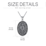 Sterling Silver Amulet Compass Necklace Pendant Necklace