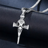 Sterling Silver Cross Christian Pendant Necklace for Men