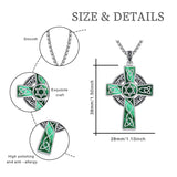 14K Gold Plated Celtic Vikin Cross Pendant Necklace Irish Jewelry Religious Protective Gift