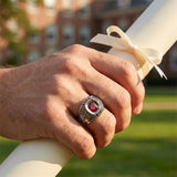 Copper Sterling Silver Custom Birthstone Class Ring for Men