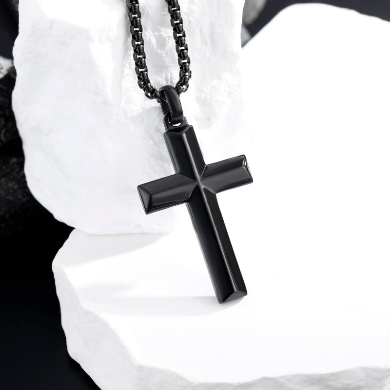 14K Gold Plated Cross Necklace for Men with Adjustable Chain Jewelry Gift for Him