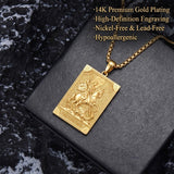 14K Gold PlatedJesus Saint Michael Saint George Saint Jude Pendant Necklace