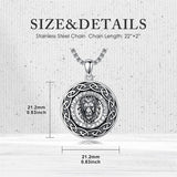 Sterling Silver Oxidized Tiger Wolf Lion Leopard Pendant Necklace for Men