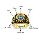 Sterling Silver Customized Birthstone High School Graduates Class Ring for Men