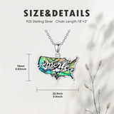 Sterling Silver Jamaica America Texas Africa Map Pendant Necklace Country Map Chain Jewelry Gifts
