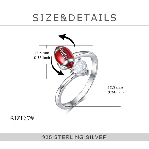 Sterling Silver Fidget Anxiety Ring for Women Spinner Ring Open Adjustable for Anxiety Relieving Stress Women Girl