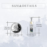 Sterling Silver Mountain Bear Pine Tree Sun Ocean Snowy Mountain Pendant Necklace