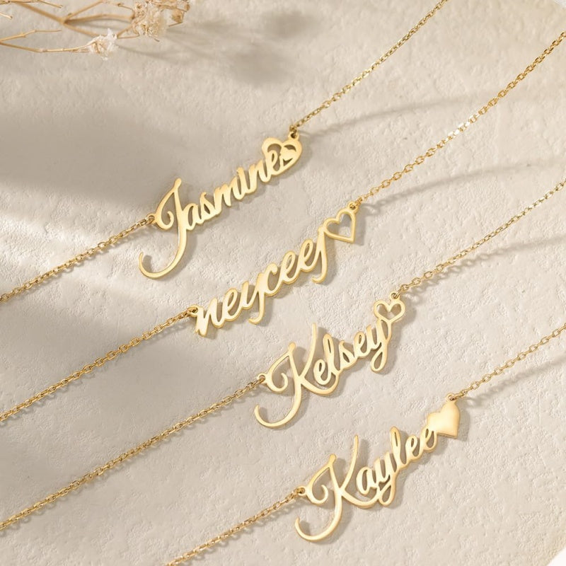 14K Gold Plated Custom Name  Pendant Necklace Gifts for Women