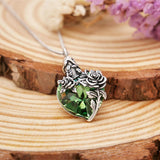 Sterling Silver Heart TearDangle Crystal Rose Cremation Urn Necklace for Ashes
