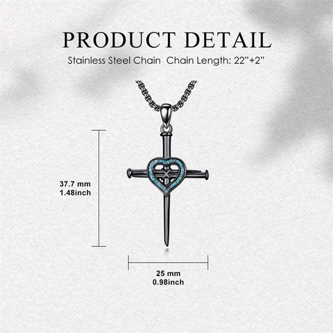 Sterling Silver Star Of David  Cross Pendant Necklace