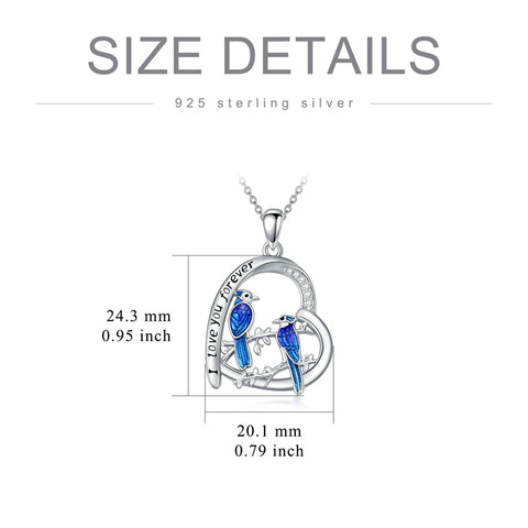 Sterling Silver Blue Jay Eagle Phoenix Owl Pendant Necklace for Women