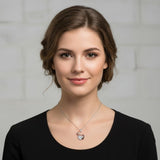 Sterling Silver Birthstone Red Panda Pendant Necklace for Women Birthstone Christmas Birthday  Gifts