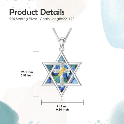 Sterling Silver Crown Jesus Fish Celtic Knot Chai  Lion Star of David Pendant Necklace