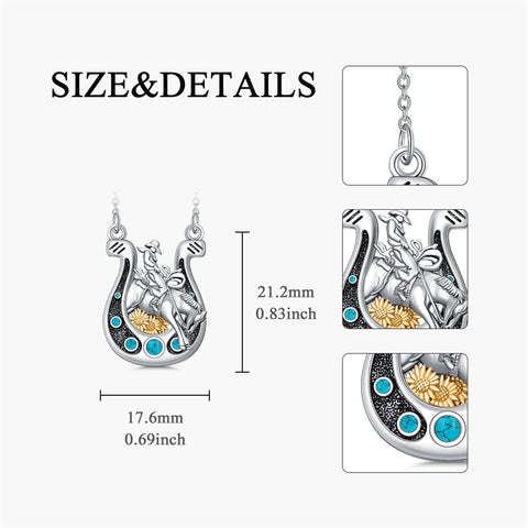 Sterling Silver Cowboy Boot Cowgirl Pendant Necklace