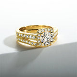 Sterling Silver Main Stone Round Cut 1CT Moissanite Wedding Rings Set Engagement Bridal Rings