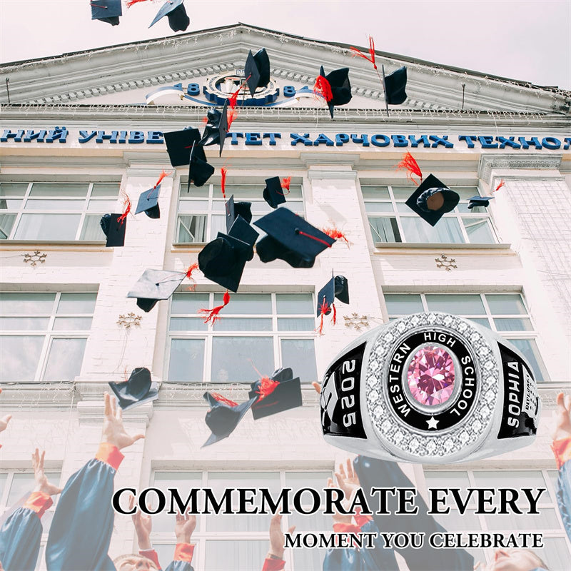 Sterling Silver Custom Engraved High School College Class Ring