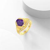 10K 14K 18K Gold 3CT Engagement Wedding Band Promise Ring for Men