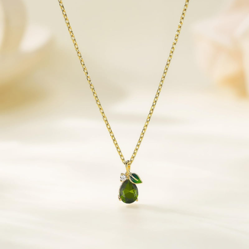 14K Gold Plated  Teardrop Birthstone Pendant Necklace Birthday Gifts for Women