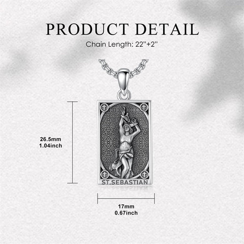 Sterling Silver Saint Anthony Saint Jude Saint Christopher   Saint Michael Amulet Religious Pendant Necklace