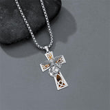 Sterling Silver Marines Cross Pendant Necklace for Men