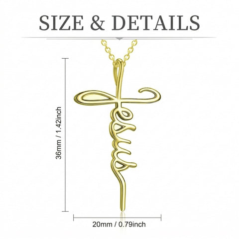 14K Gold Plated Cross Necklace for Women