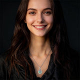 Sterling Silver Mustard Seed Black Cat Hummingbird Cross and Mountain Mountain Turquoise Sun and Moon Pendant Necklace