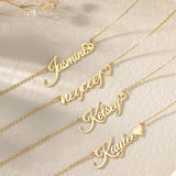 14K Gold Plated Custom Name  Pendant Necklace Gifts for Women