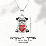 Sterling Silver 12 Month Birthstones Hedgehog Pug Fox Otter Pendant Necklace Gifts for  Birthday, Christmas, Graduation