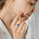 Sterling Silver Natural Moss Agate Blue Sandstone Opal Set Ring