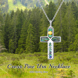 Sterling Silver Abalone Shell Opal Butterfly Dragonfly Tree of Life Pet Paw Cross Urn Necklaces for Ashes
