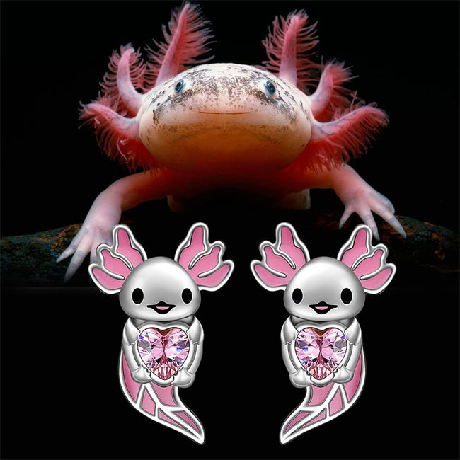 Axolotl  Earrings Studs 925 Sterling Silver Christmas Halloween Jewelry