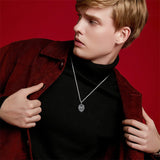 Saint Michcel Necklace 925 Sterling Silver Amulet Medal Jewelry for Men Women with 2.5mm 22"+2" Rolo Chain (with Gift Box)