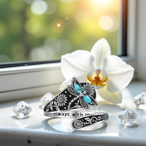 Sterling Silver Oxidized Dragonfly Butterfly Hummingbird Sea Turtle Anchor Cross Tree of Life Sunflower Spoon Ring