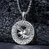 Sterling Silver Viking Dragon Eagle Wolf Animal Pendant Necklace for Men