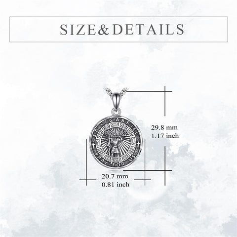 Religious Protector Necklace Sterling Silver Patron Saint Pendant Jewelry Gifts for Women Men