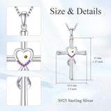 Sterling Silver Cross Necklace with Mustard Seed Faith Jewelry Cross Infinity Heart Necklace Christian Jewelry Gift for Women
