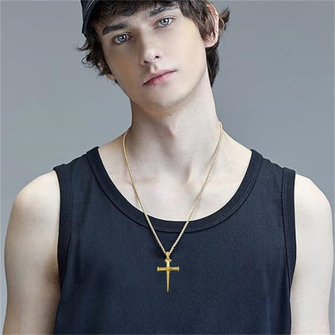 Sterling Silver Crucifix Jesus Pendant Necklace