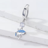 Sterling Silver Cubic Zirconia  Shark Belly Button Ring for Women