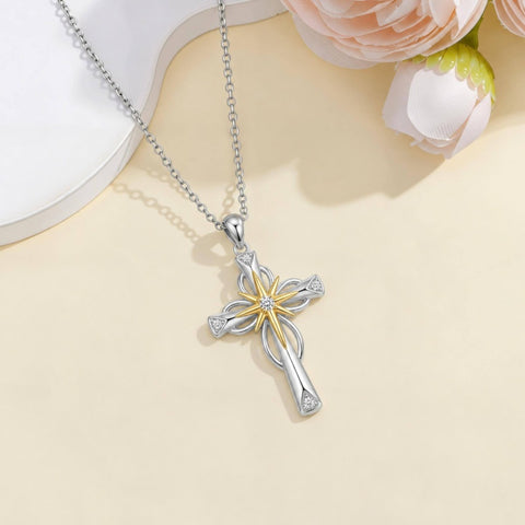 Sterling Silver Cross Pendant Necklace Gift for Anniversary Christmas