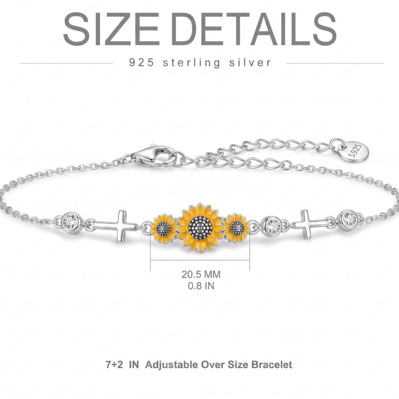 Sterling Silver Dragonfly Butterfly Cardinal Hummingbird Jesus Fish Lotus Daisy Sunflower Rose Faith Cross Bracelet