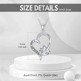 Personalized 10k/14k/18k Solid Gold Heart Pendant Necklace for Women Birthstone Necklace Jewelry for Birthday Christmas