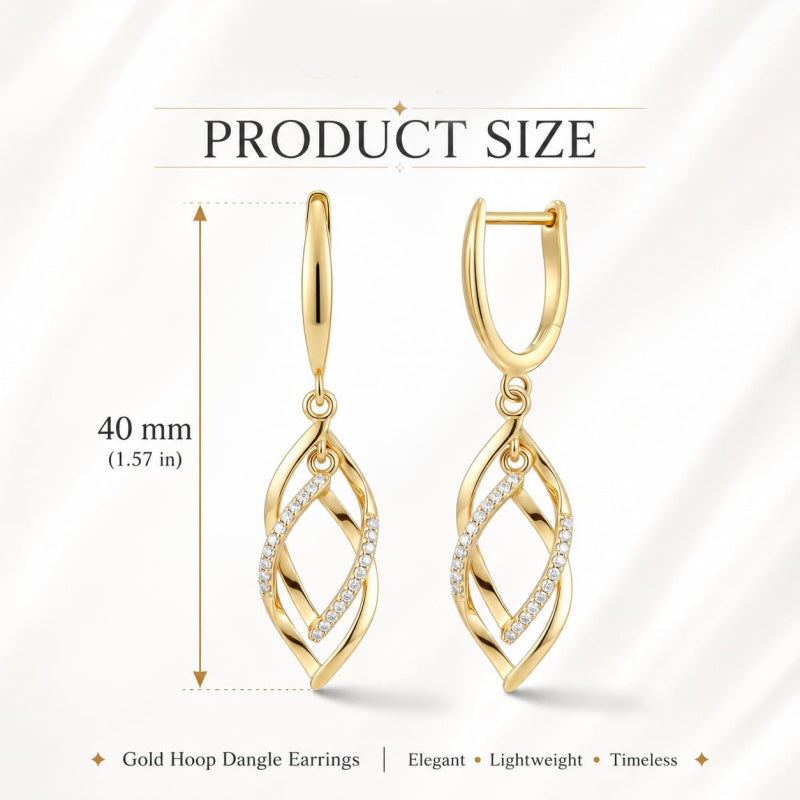 14K Gold Plated Dangle Drop Earrings for Women