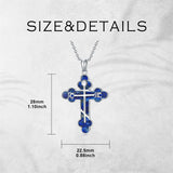 Sterling Silver Russian Eastern Orthodox Cross Pendant Necklace