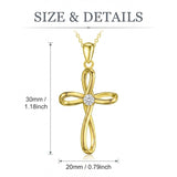 14K Gold Plated Cross Pendant Necklace Faith Jewelry Gift for Women