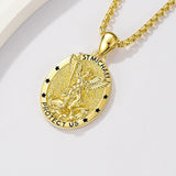 Patron Saint Medals Protection  14K Gold Plated Necklace for Men