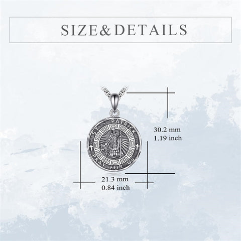 Sterling Silver Saint Gabriel,Saint Jude,Saint Benedict,Saint Patrick ,Saint Peregrine Pendant Necklace