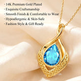 14K Gold Plated  Birthstone Celtic Knot Infinity Necklace  Birthday Christmas Jewelry Gift
